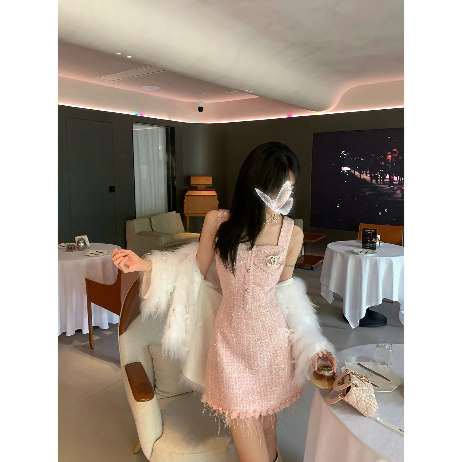 

Женская модная юбка А-силуэта из шерсти с блестками для ранней осени, с V-образным вырезом и застежкой-молнией, подходит для повседневной носки и офиса