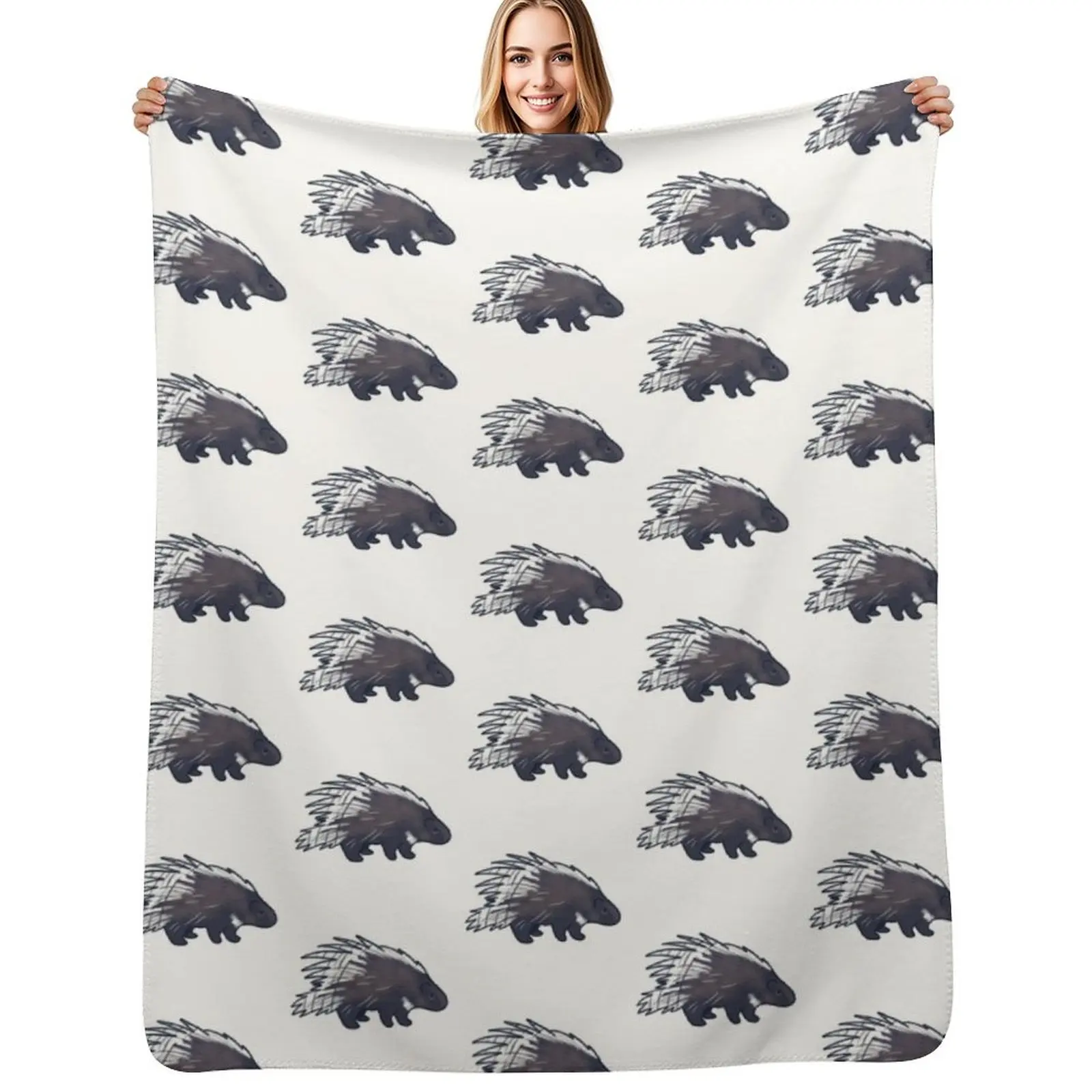 

Porcupine illustration Throw Blanket Flannels Sofa Quilt Baby Moving Blankets