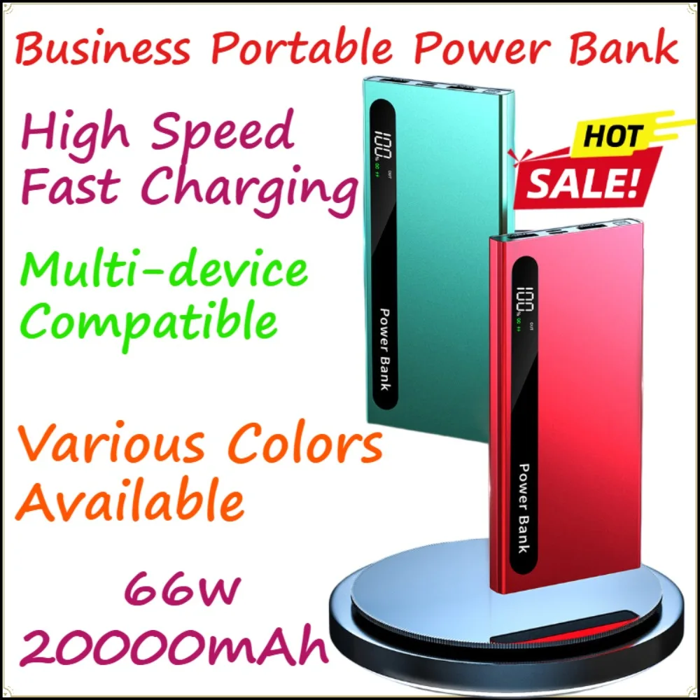 New Launch Ultra Thin 20000mAh Portable Powerbank Mini Compact Pocket External Battery Business Travel Phone Charger