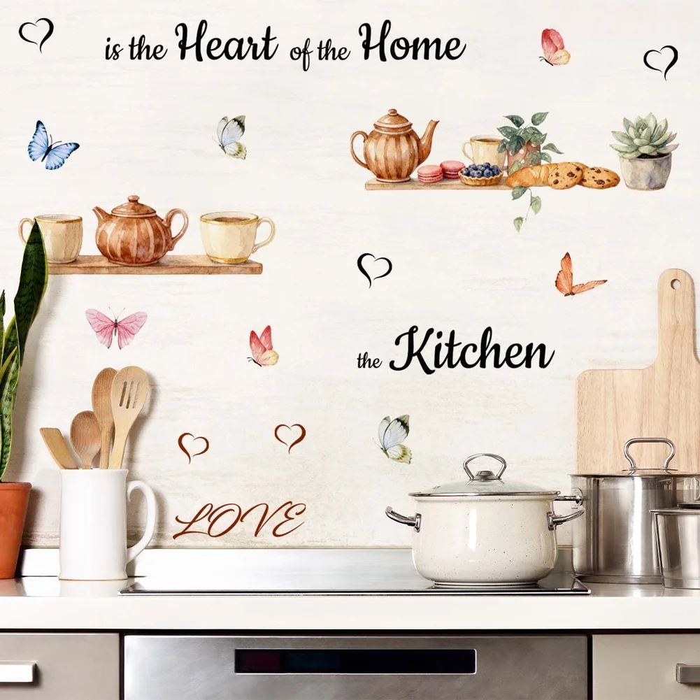 Butterfly Theme Wall Sticker 2 Sheets 60cm x 30cm PVC Material Easy Apply Remove for Bedroom For Kitchen Decor