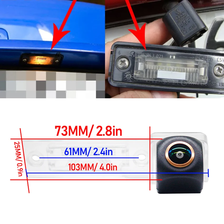 CCD HD Golden Fisheye Rear View Camera For Volkswagen Golf Plus 2005 2006 2007 2008 Before Facelift Car Reverse Parking Monitor