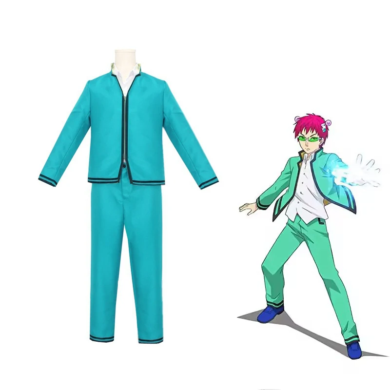 Anime Saiki Kusuo no sai-nan Cosplay Costume Men Uniforms Glasses Headwear The Disastrous Life of Saiki K. Cosplay Props