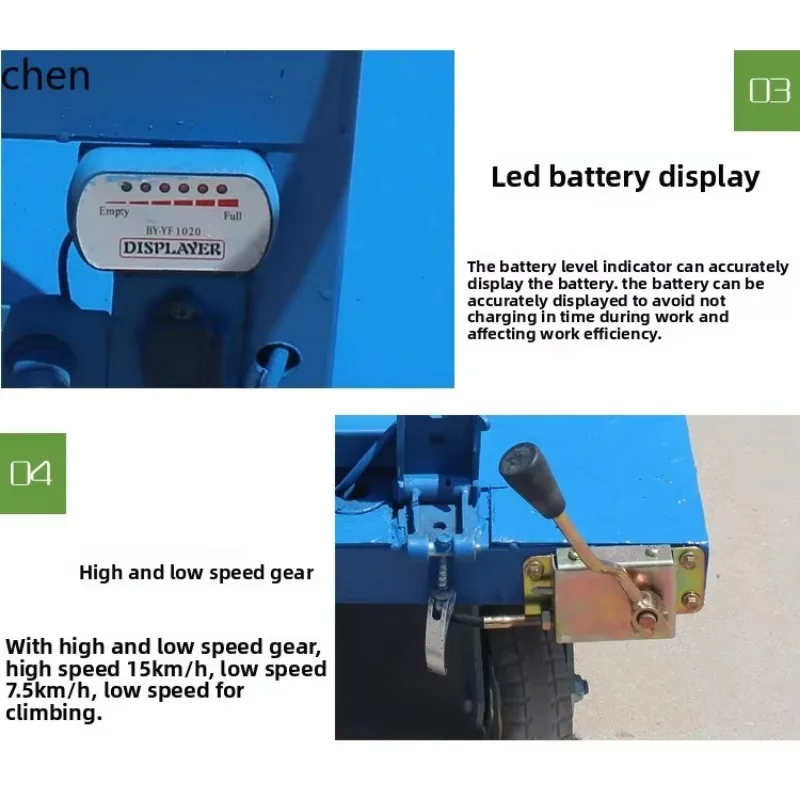 Electric Trolley Load King Truck Foldable Pull Cargo Transportation Flat Four Wheels