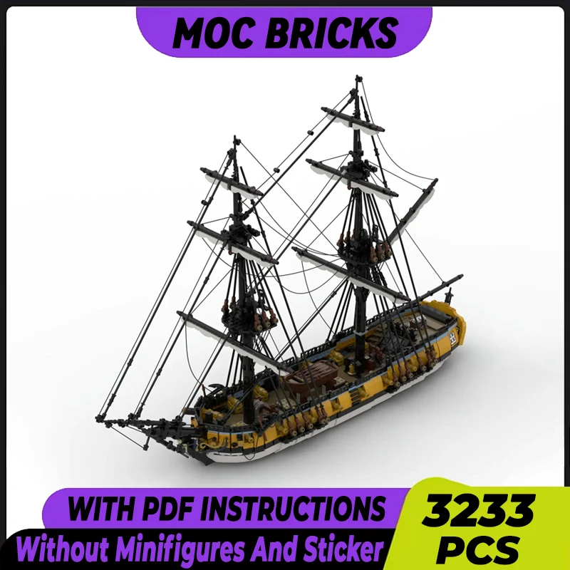 Boat Model Moc Building Bricks Sloop of War HMS Challenger Technology Modular Blocks Gifts Christmas Toys DIY Sets Assembly