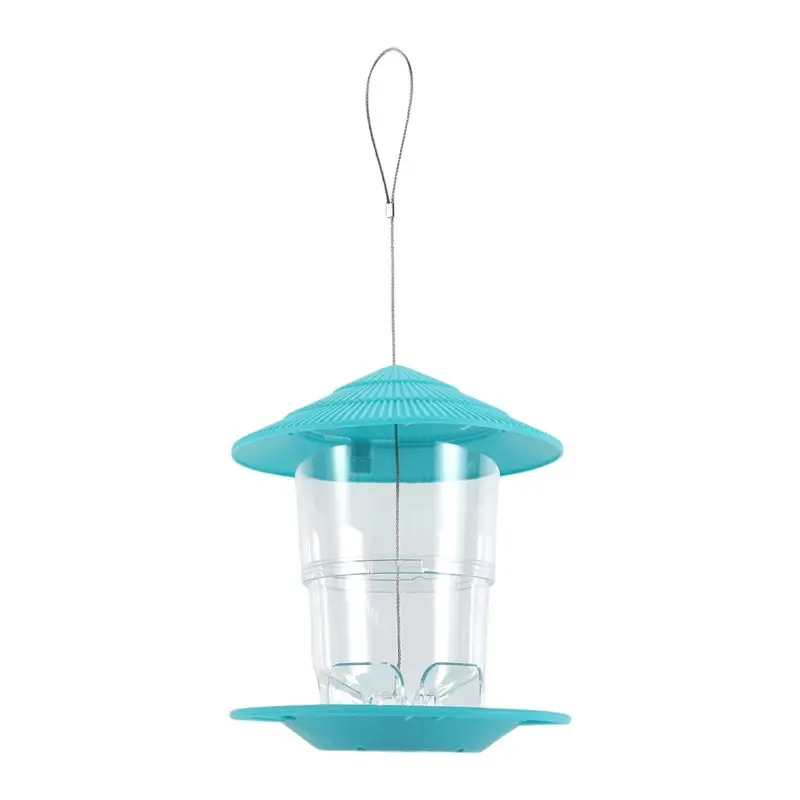 J1UL1N Wild Bird Feeder, Outside Squirrel Proof Bird Feeder, Hanging Wild Bird Feeder With Round Shaped Roof Green Easy Install