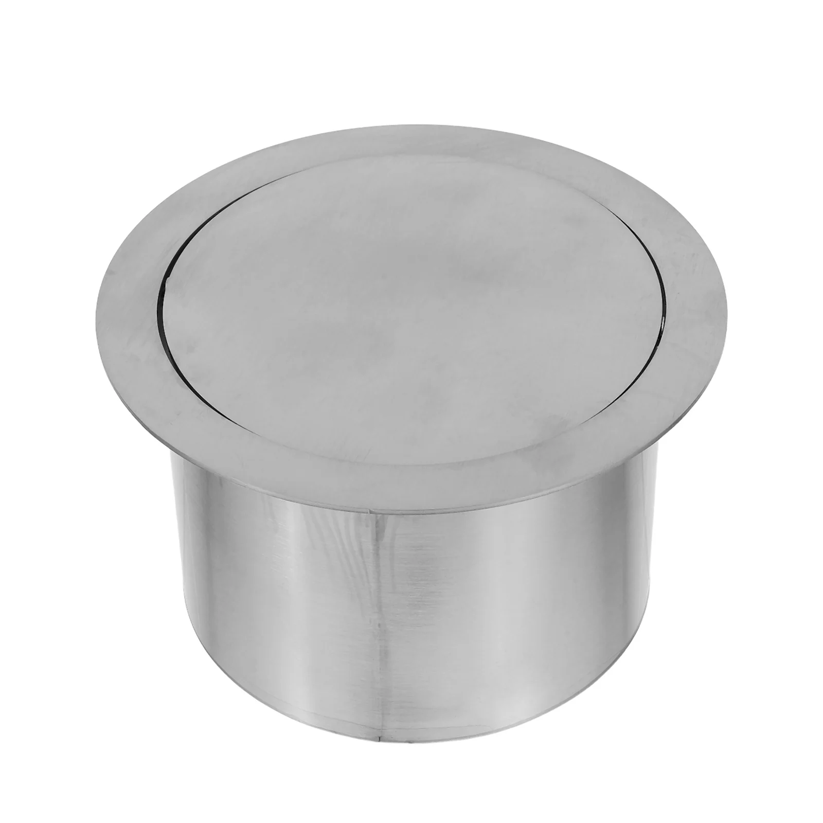 

Countertop Built-in Trash Chute Lid 140Mm Stainless Steel Recessed Garbage Cover with Silent Swing Flap for Kitchen Bathroom