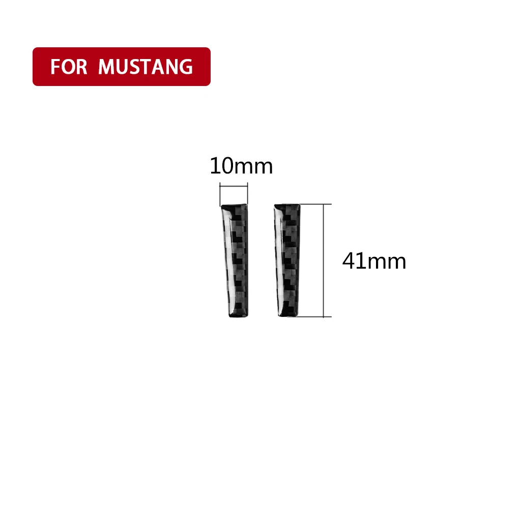 Real Soft Carbon Fiber Interior Car Gear Lever Both Sides Trim Cover Trim Sticker Decal Decor For Ford Mustang GT 2015-2021 view 2