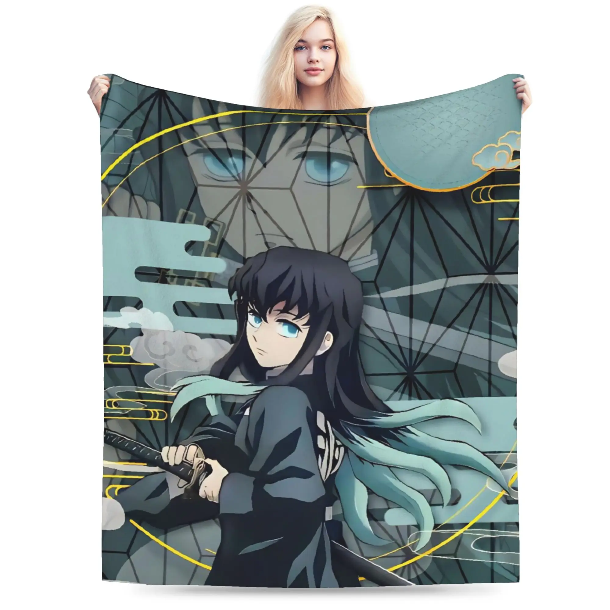 

Muichiros Tokitos Demoned, изысканное одеяло с бархатным принтом, дышащее легкое тонкое одеяло для кровати, уличное покрывало