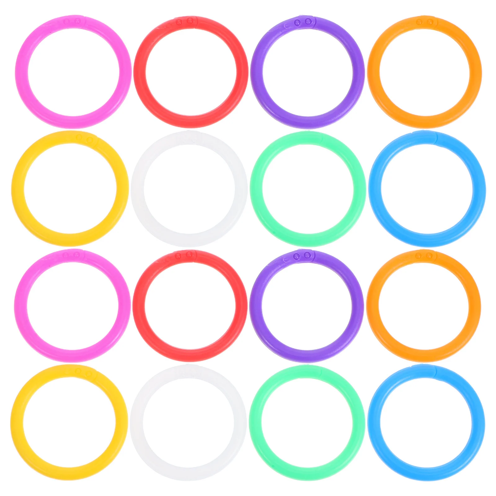 80Pcs Loose Leaf Binder Rings Multi-Color Small Plastic Circular Rings for Crafts Paper Binding Clips Notebook Organization
