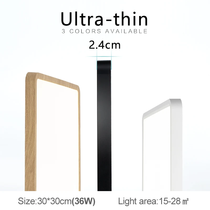 2.4CM Ultra-thin Square Ceiling Lamp Smart Home with Tuya WIFI APP/Remote Control 220V110V 36W Dimmable LED Light for Room Decor