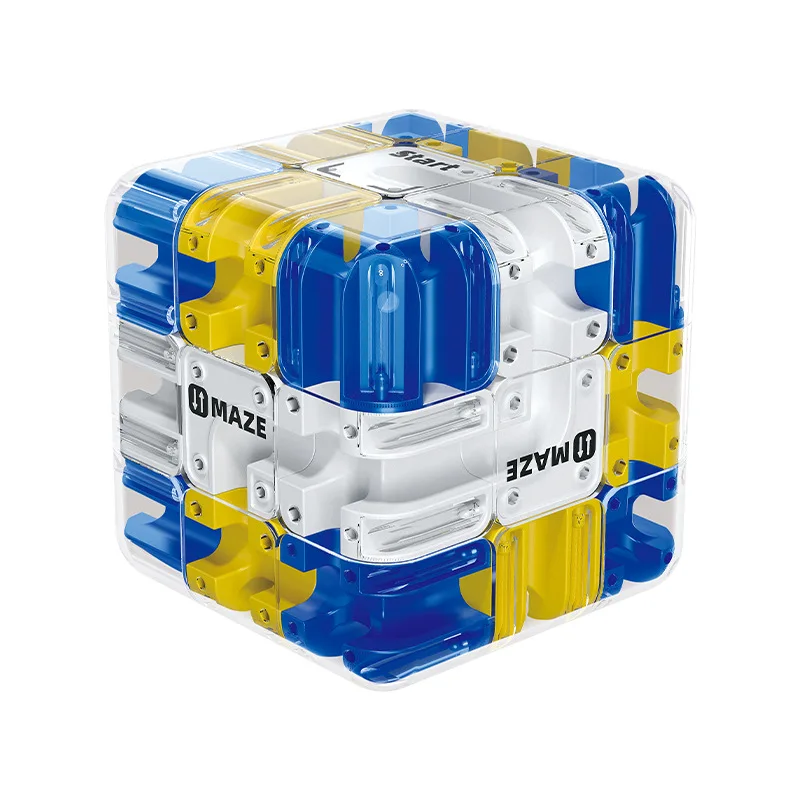 3D Maze Magic Cube Six-Sided Transparent Puzzle Roll Ball Labyrinth Toy Stress Relief Autism Focus Training Educational Gift