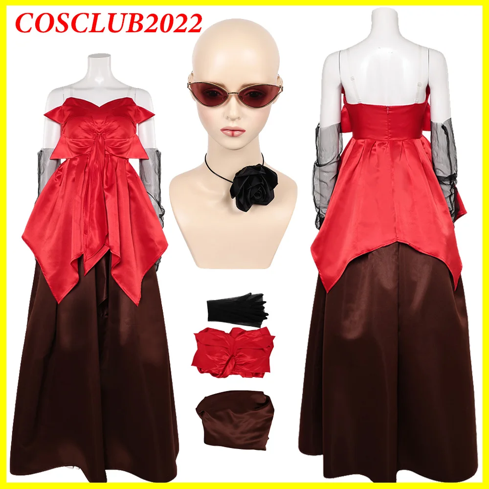 

Фантазия Анна Косплэй Колман красный костюм очки Freakier фильм ролевая игра пятница одежда топ юбка перчатки комплект костюм на Хэллоуин