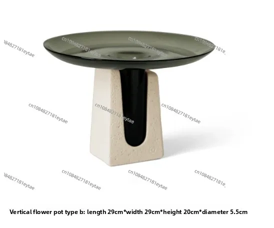 Medieval vase glass high-end floral ornament living room coffee table side cabinet decoration light luxury flower arrangement