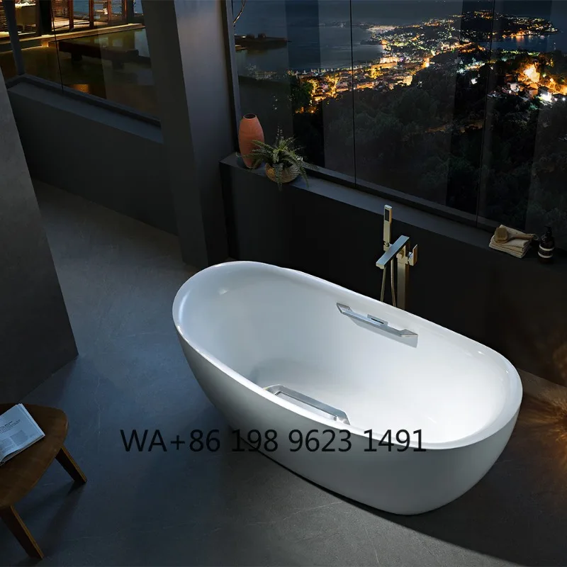 

Factory Direct Wholesale Freestanding White Acrylic Bathtub High Standard CUPC Certified Hotel Universal Soaking Bathroom Tub
