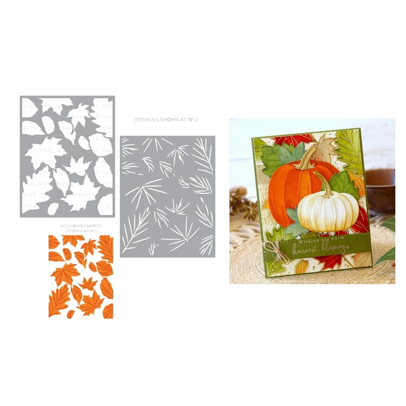 

Autumn Season Fallen Leaves Stencil Collection Scrapbooking for Paper Making Frames Card Craft no Dies Stamp