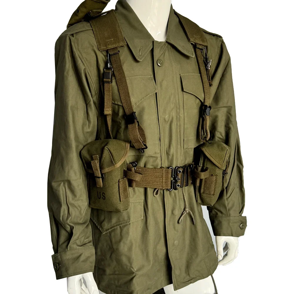WWII WW2 M1956 Equipment Long Pouch Tactical Bag Replica WW2 US Korean War Sport Gear Mini Backpack Kettle Belt
