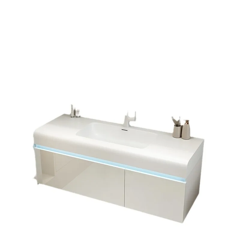 

Light luxury, modern, skin feeling, integrated basin, bathroom cabinet, simple, toilet, washstand
