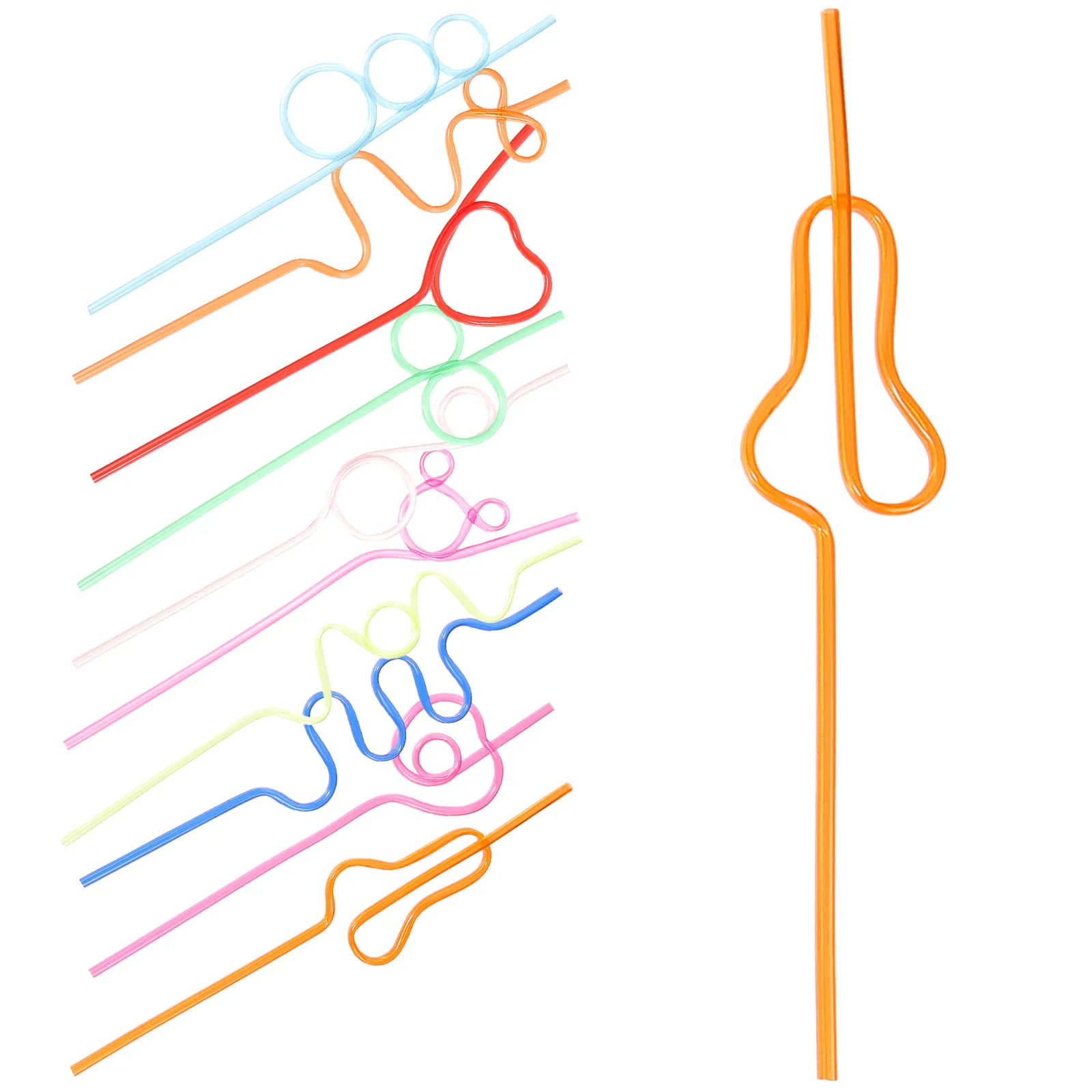 

20Pcs Crystal Drinking Straws Creative Novelty Plastic Straws Funny Party Supplies Birthday Banquet Wedding