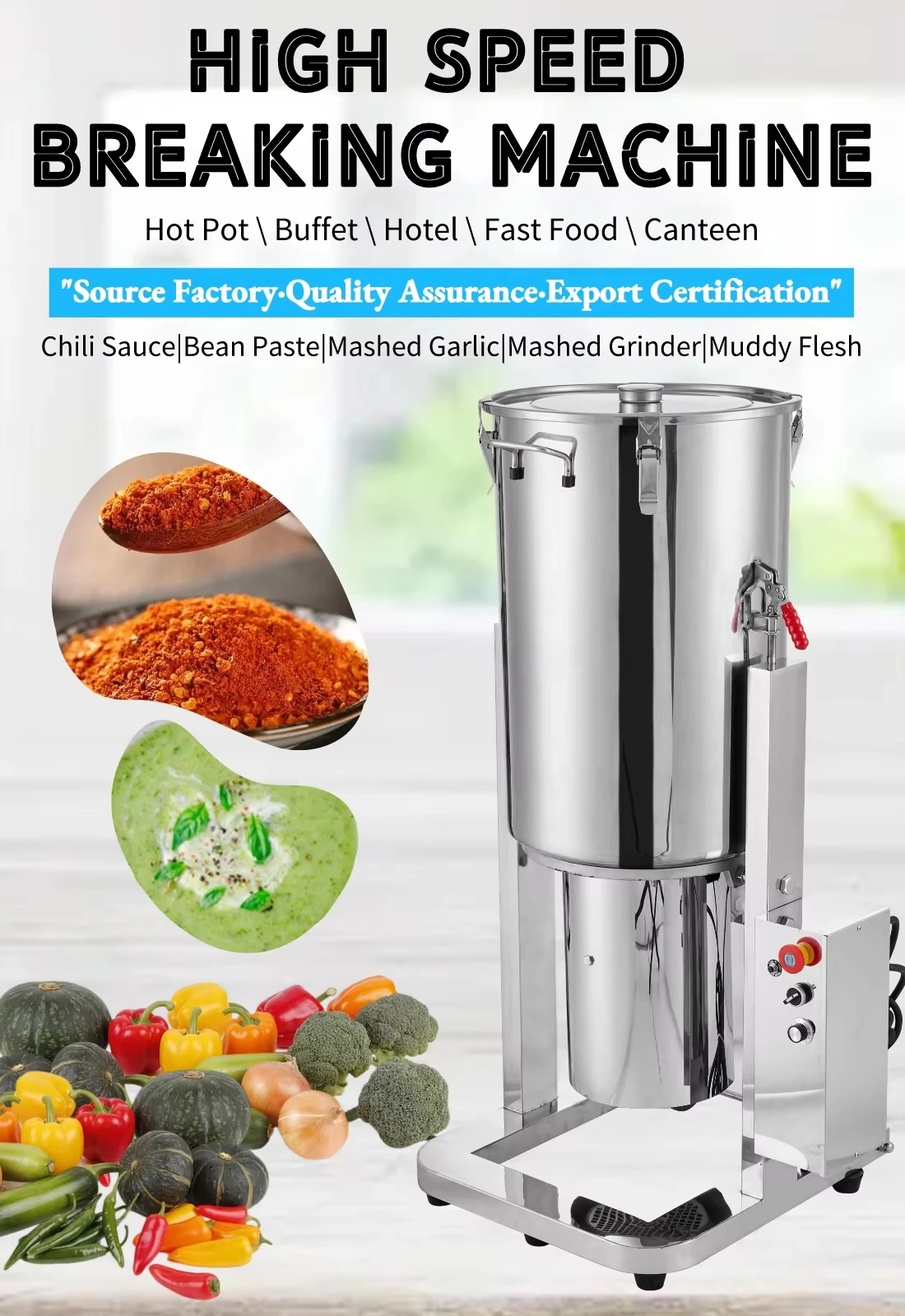 Grapefruit Mixer Honeydew Mixer High-Speed Processor Bell Pepper Blender Orange Breaker Industrial Blender Raspberry Crusher - view 6