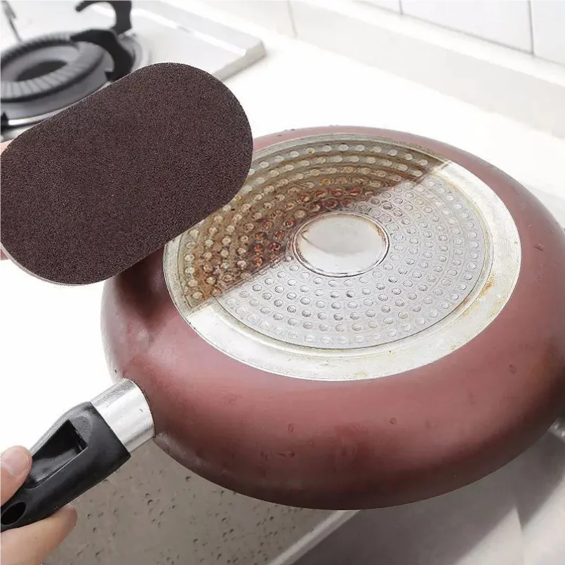 With Handle Emery Sponge Rub Magic Rub Suitable For Kitchen Countertops Wash Pot Bottom Black Dirt Wipe Chopping Board Home Wash