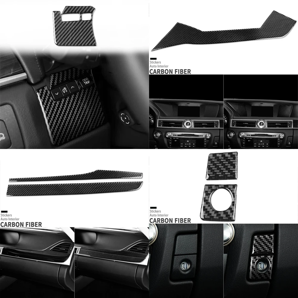 25Pcs Real Carbon Fiber Kits Full Interior Dash Trim For Lexus GS GS350 GS450H 2012 2013 2014 2015 2016 2017 2018 2019 2020