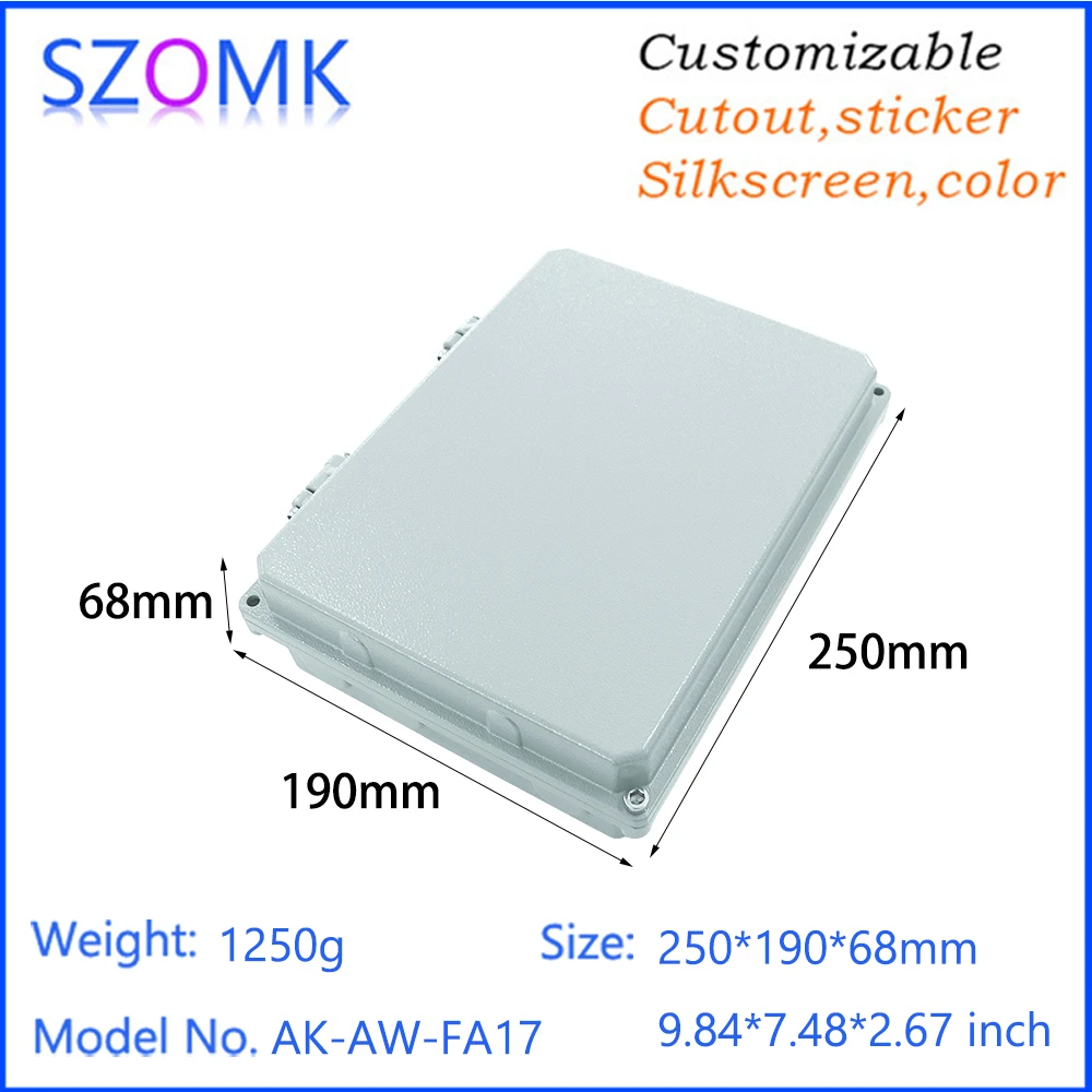 250x190x68mm China Manufacturer Outdoor Shell Junction Box Ip65 Adc12 Aluminum Alloy Anodized Enclosure Aluminum Die Casting