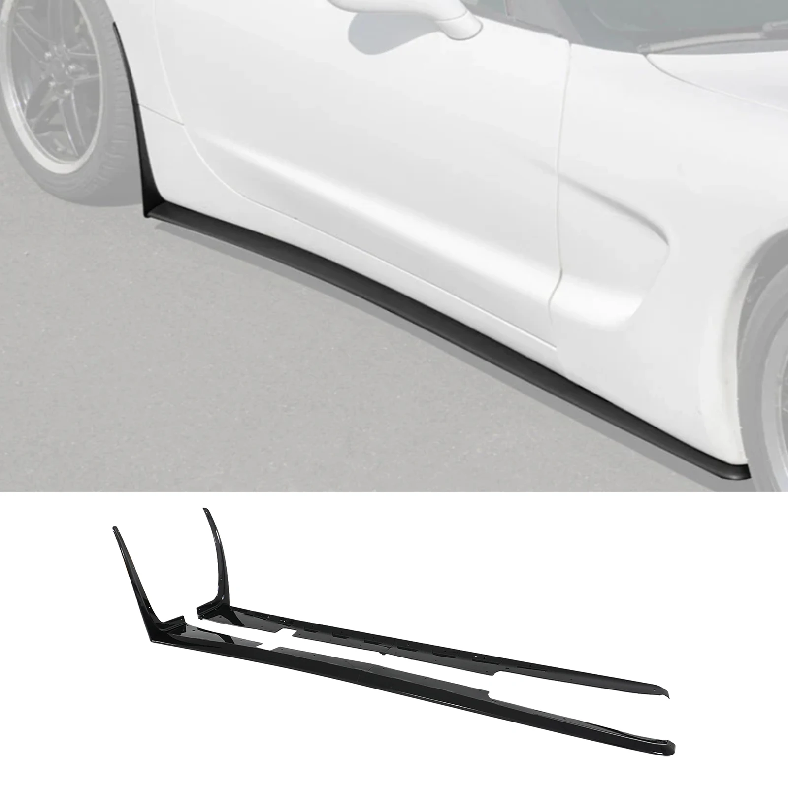 6PCS Car Side Skirt &Mudguard For Chevrolet Corvette C5 1997-2004 All Model Glossy Black Carbon Fiber Look Auto Accessories view 2