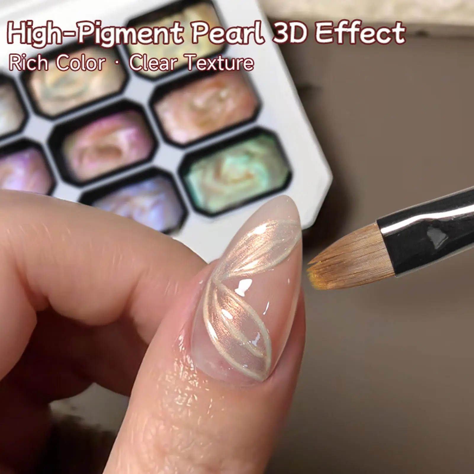 9Grids Gradient Nail Pat Gel Palette Patting Painting Stamping Rubing Blush Gel Nail Polishing Soak Off UV LED Gel DIY nails art