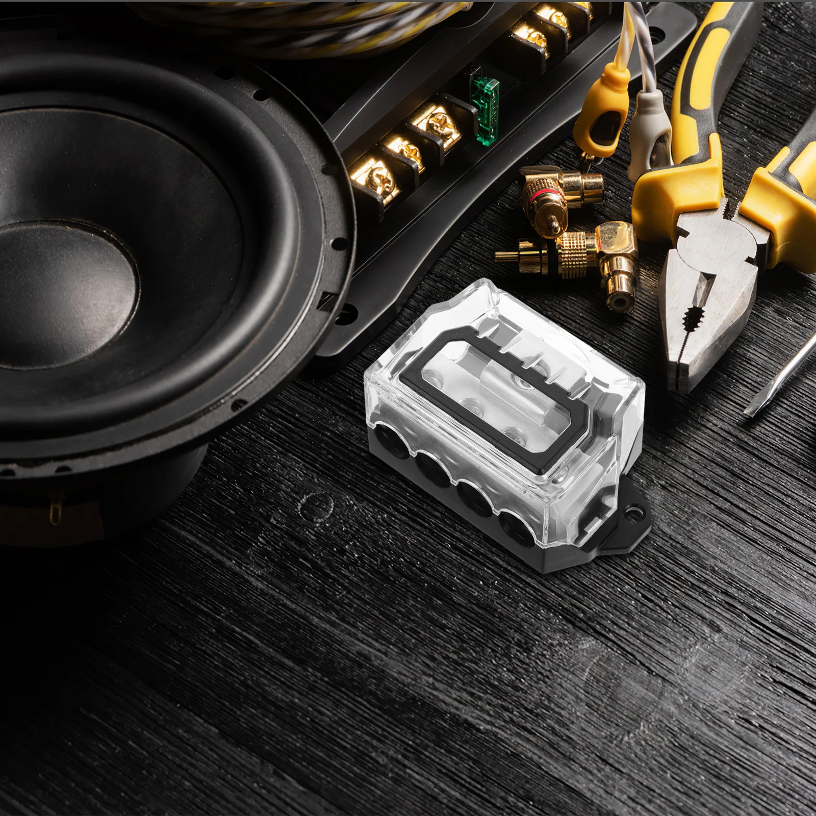 

Audio Ground Block 4 Ground Distribution For Car Audio Way Power Distribution Block For Auto Utv Boat Stereo Amp Negative