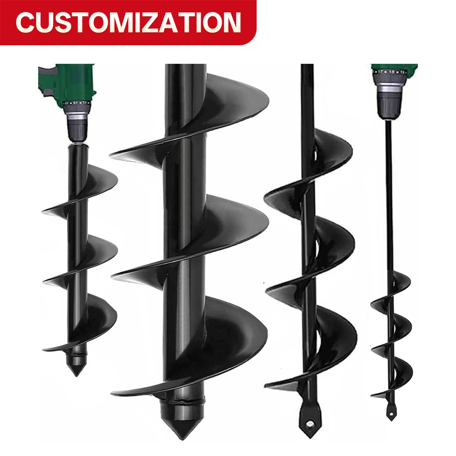 

Садовое сверло для шнека для посадки 1,6 x 16,5 дюйма и 3,5 x 16 дюймов, сверхмощный инструмент для цветов с лампочками для копания отверстий, совместимый с высотой 3/8 дюйма
