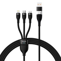 Baseus Flash Series II USB Type C / USB Type A Cable-USB Type C / Lightning / micro USB 100 W 1.2 m Black (CASS030101)