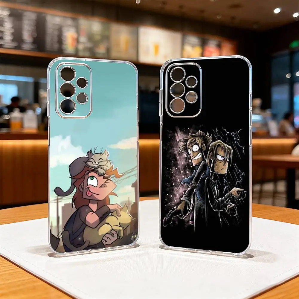 C-Cartoon M-Metal Familys Phone Case For Samsung S25,S24,S21,S22,S23,S30,Ultra,S20,Plus,Fe Transparent Cover