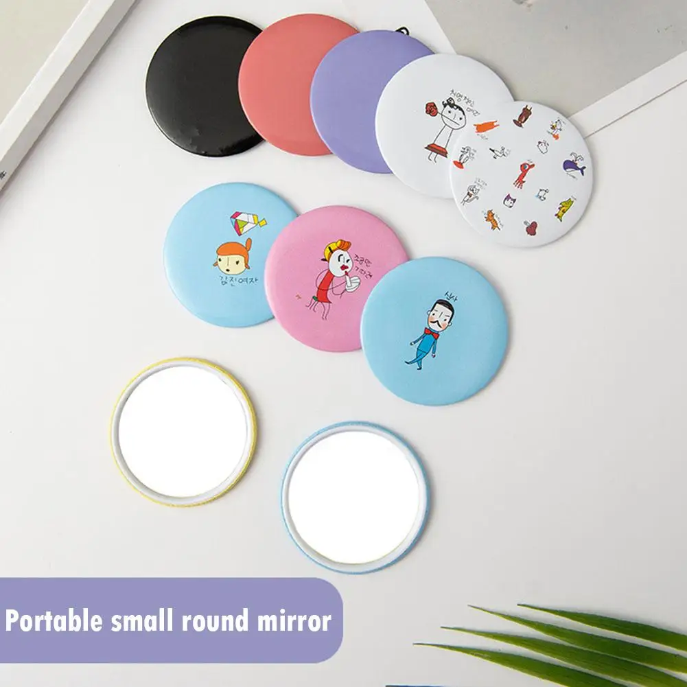 Dog Cartoon Makeup Mirror Sweet Strawberry Panda Cosmetic Tool Ins Daily Letter Mirror Small Korean Round Style Q5G2