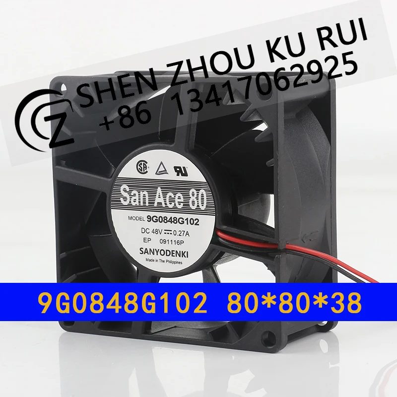 Sanyo 48V 0.27A 8CM Frequency converter Cabinet Double ball bearing 9G0848G102 Cooling fan