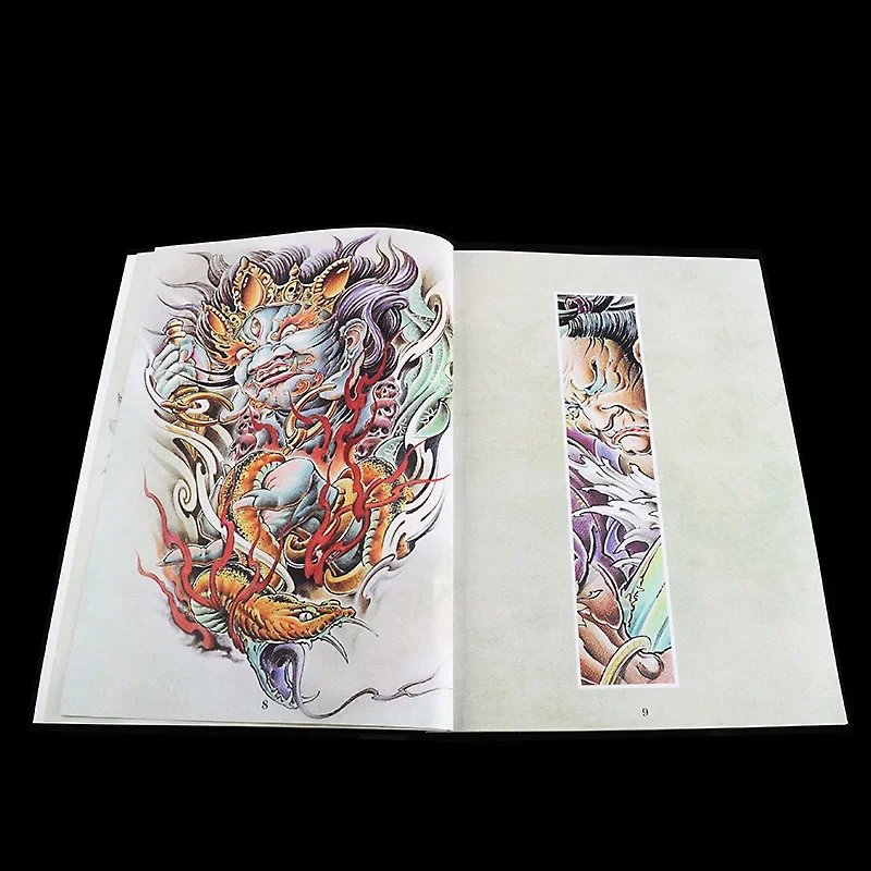 Tattoo Album Book Japanese Style Manuscript Flash Buddha Rose Flower Monkey King Design Stencil Tattoo Supplies For Body Art