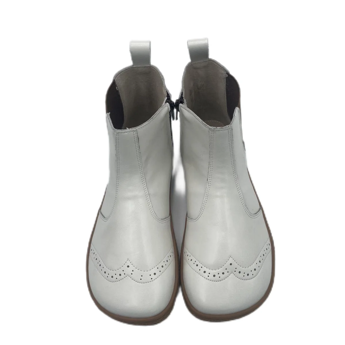 Tipsietoes Chelsea Barefoot Autumn Genuine Leather Boots With Leather Linning Inside Women Wider Toes Box Zero Soft Drop Sole