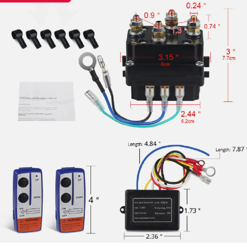 المصنع مباشرة 12 فولت 250A ونش الملف اللولبي التتابع 4250X3 * M6 عدة مع مجموعة حماية الصمامات ، كاملة الأسلاك تسخير