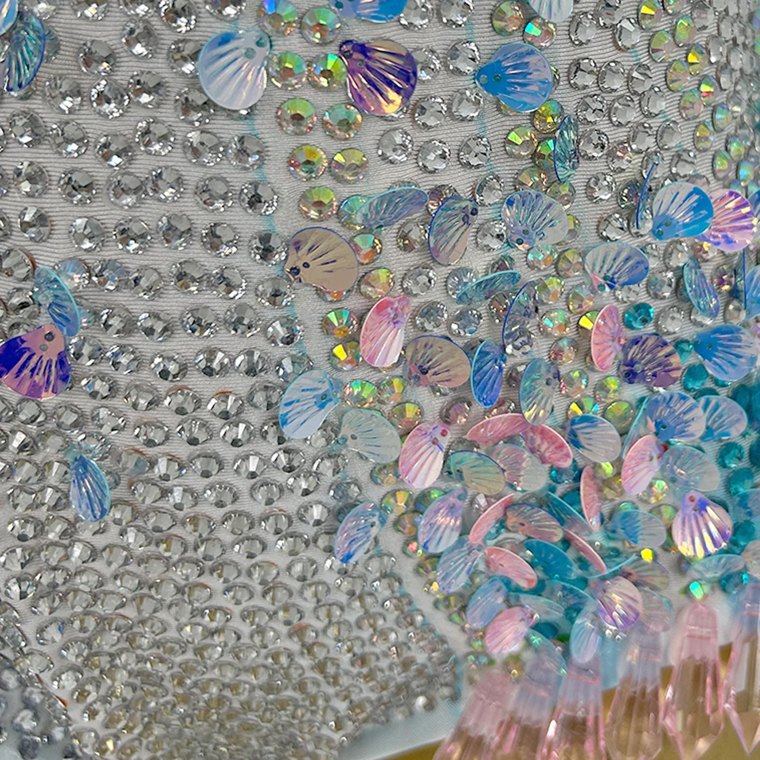 Wanita Seksi Tahap Berlian Imitasi Payet Leotard Malam Ulang Tahun Merayakan Bodysuit Kostum Kinerja Pemotretan Pakaian Meimei