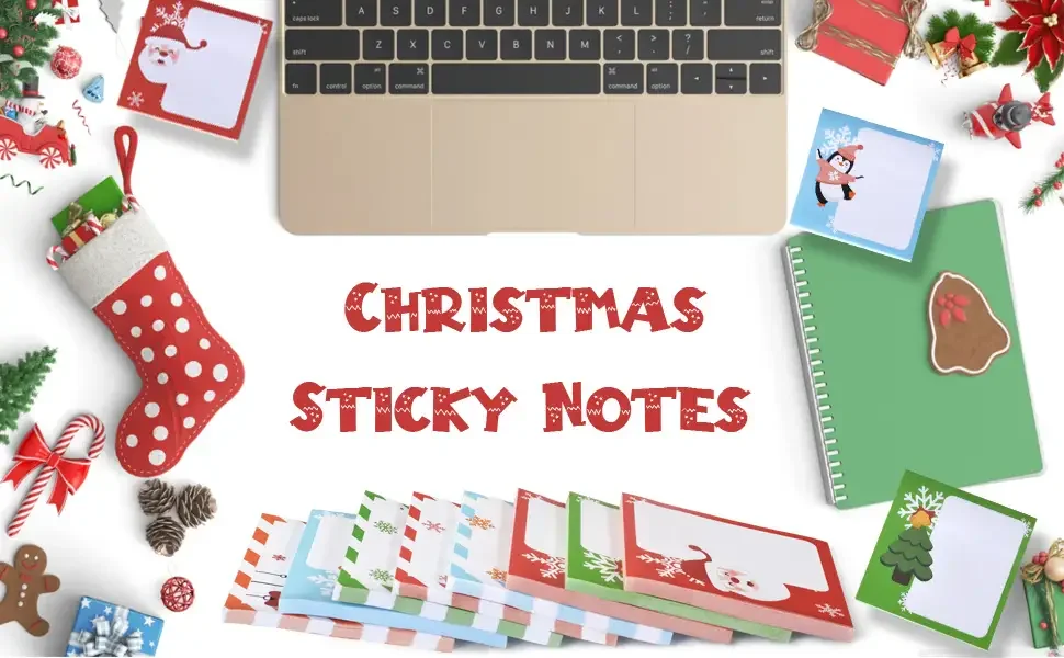 8/16 Packungen (30 Blatt pro Packung) Weihnachts-Haftnotizen - 3" X 3" Selbstklebende Feiertags-Notizblöcke mit Lebkuchen-Motiv – Detail 1
