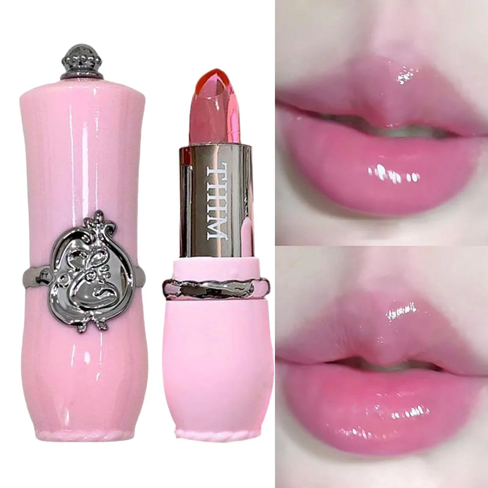 Pink Color Change Lipstick Non-Stick Cup Jelly Lipstick Moisturizing Moisturizing Color Change Lip Balm Warm Change Makeup Balm