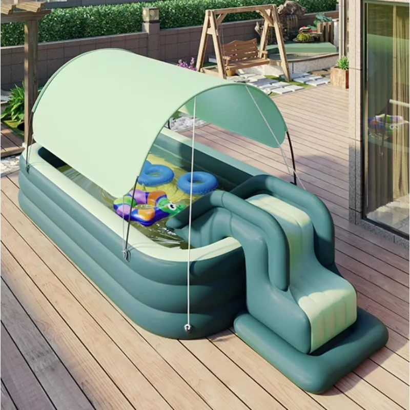 2.1/2.6/3 meter Inflatable Folding Swimming Pool Folding The Pool Sunshine Shed Inflatable Slide 3 Layer Thickened PVC