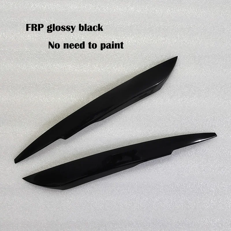 Carbon Fiber Headlight Eyebrow Cover Trim Sticker Head Lamp Eyelid For Audi A4 B7 2005 - 2008 Fiber glass matte black eyebrows