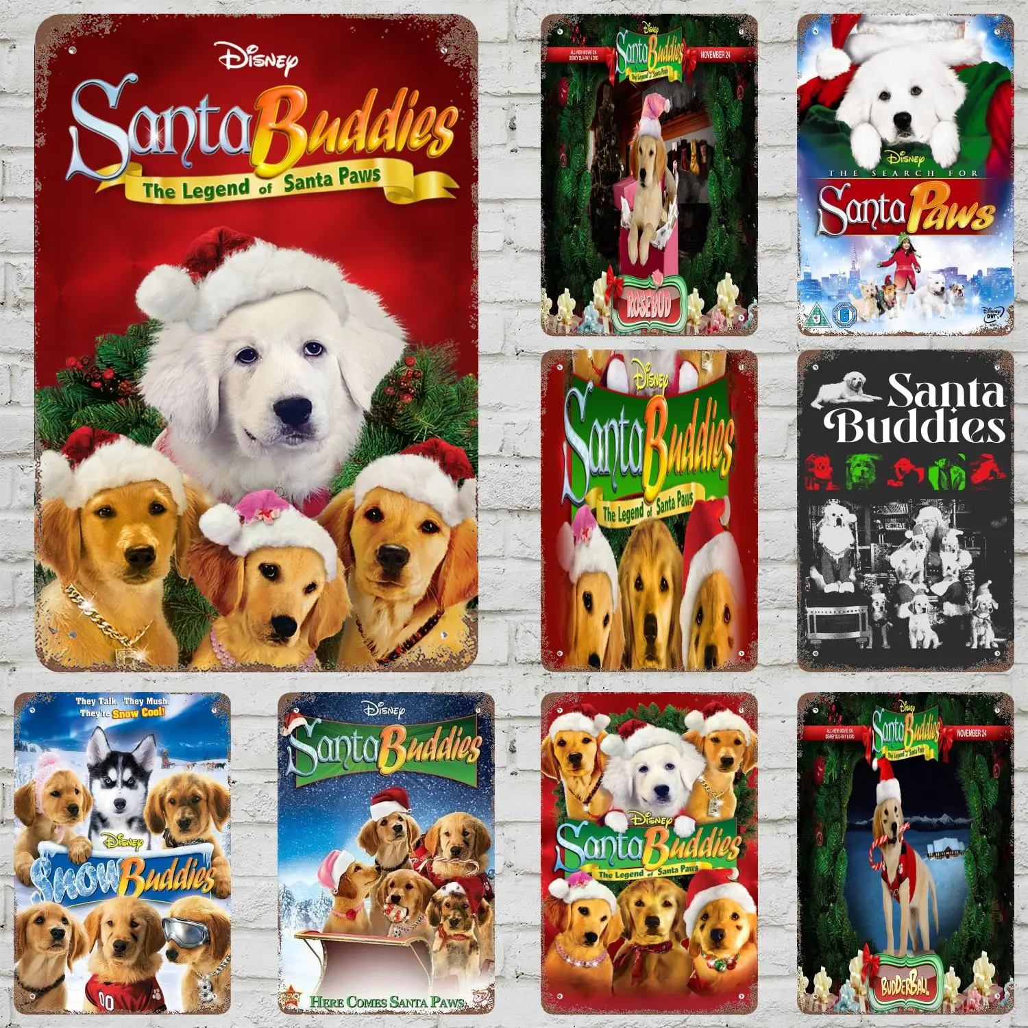 

MINISO Santa Buddies Decor Poster Vintage Tin Sign Metal Sign Decorative Plaque for Pub Bar Man Cave Club Wall Decoration