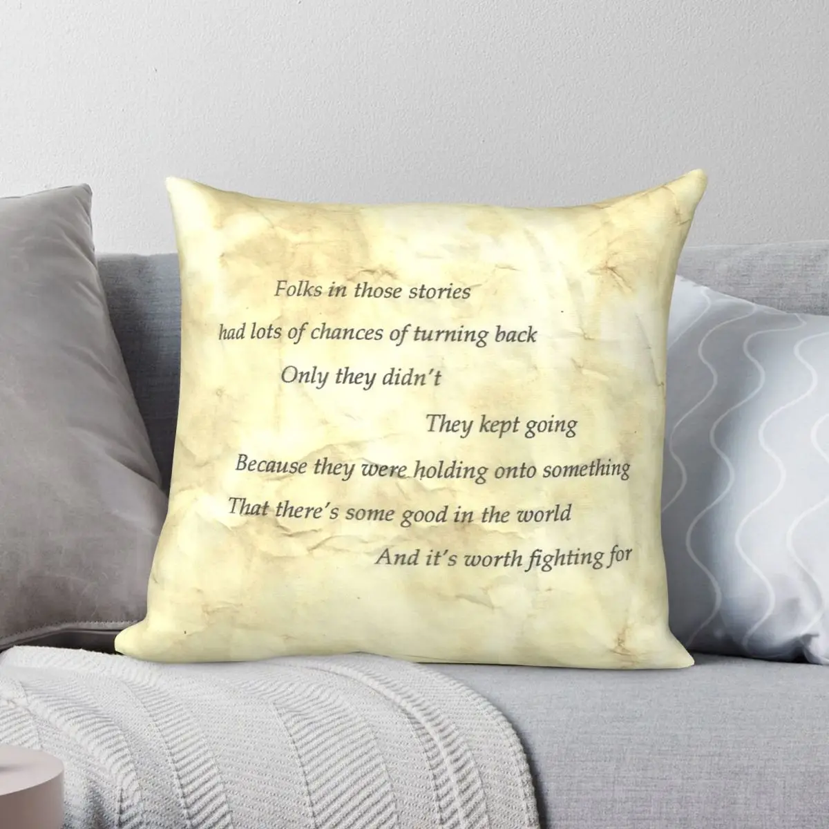 Samwise The Brave Speaks Square Pillowcase Polyester Linen Velvet Pattern Zip Decor Pillow Case Sofa Cushion Cover 45x45