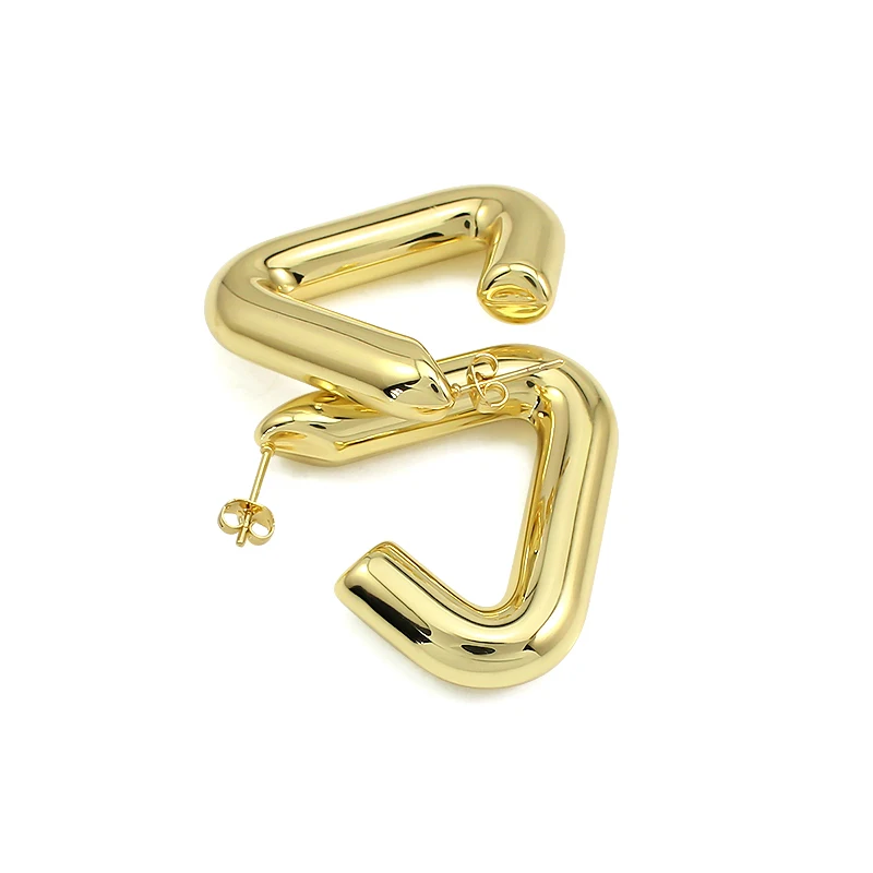 الأوروبية الأمريكية بسيطة شعبية الفولاذ المقاوم للصدأ هندسية الأقراط النساء تنوعا مضلع غرامة أقراط المجوهرات #6