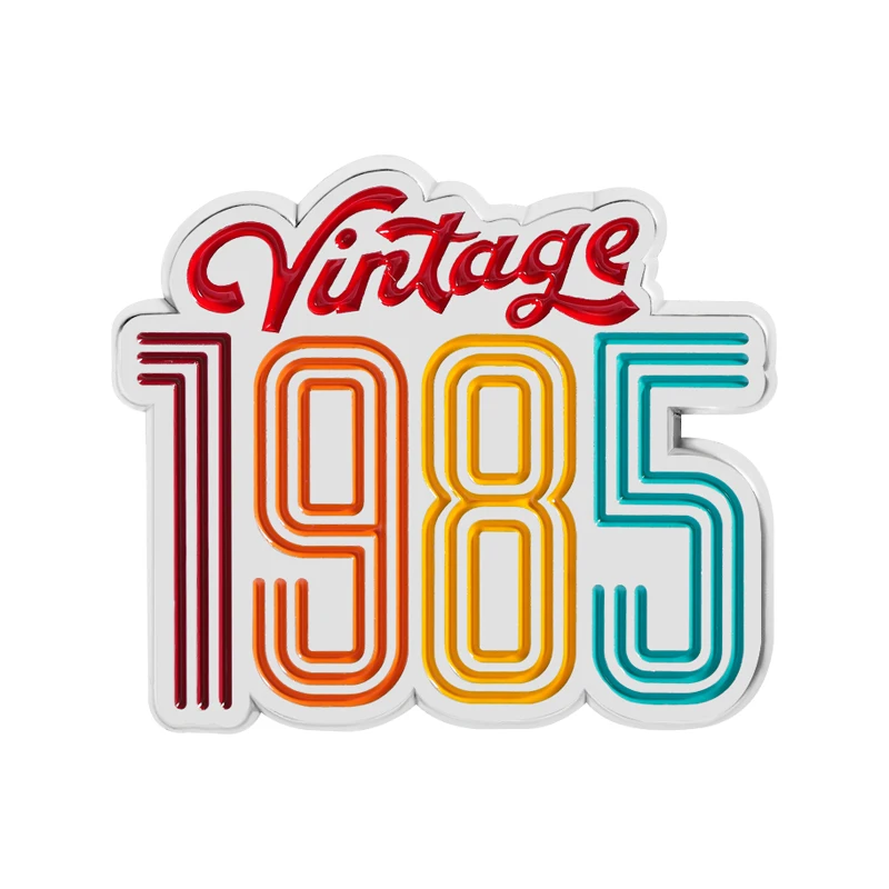 

Vintage 1985 Hard Enamel Pins Retro 40th Birthday Logo Brooches Backpack Clothes Lapel Badge Jewelry Birthday Gift For Friends
