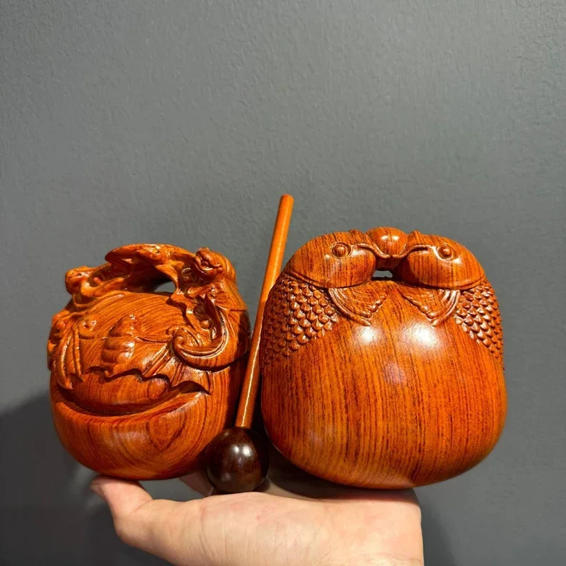 Rosewood Knock Small Wooden Fish Office Workers Office Meditation Chanting Wooden Instrument Fish Musical Instrument Ornaments