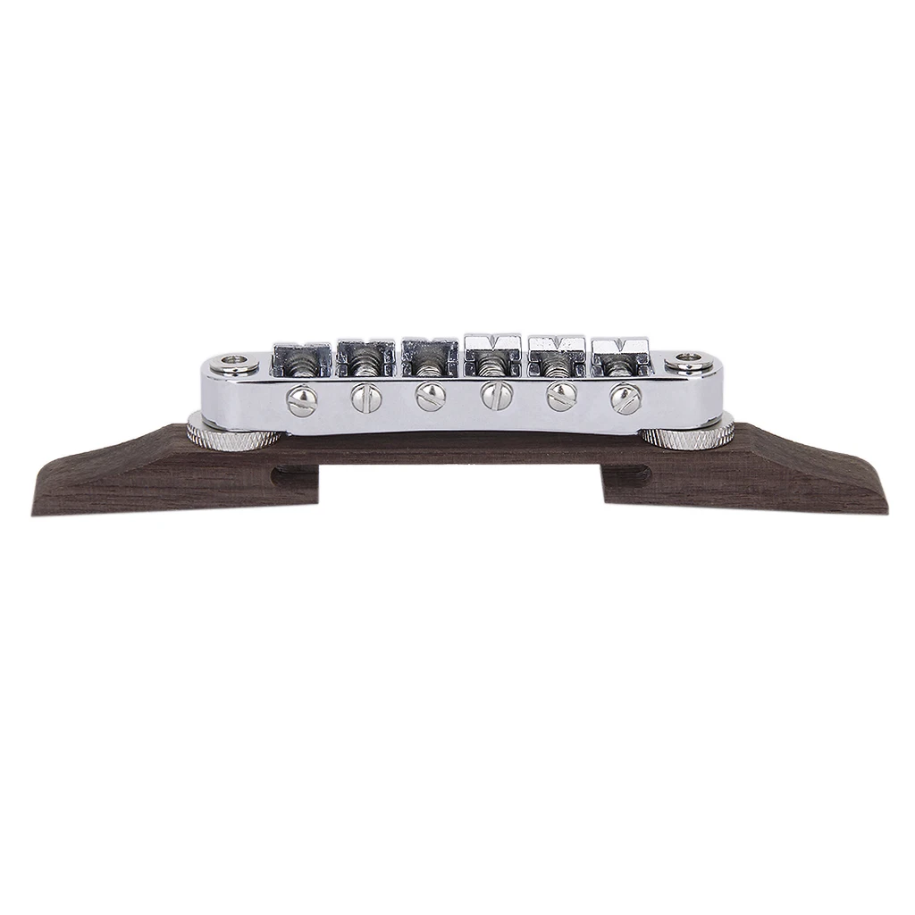 Adjustable Archtop Jazz Guitar Rosewood Bridge with Chrome Plated Regular Saddles