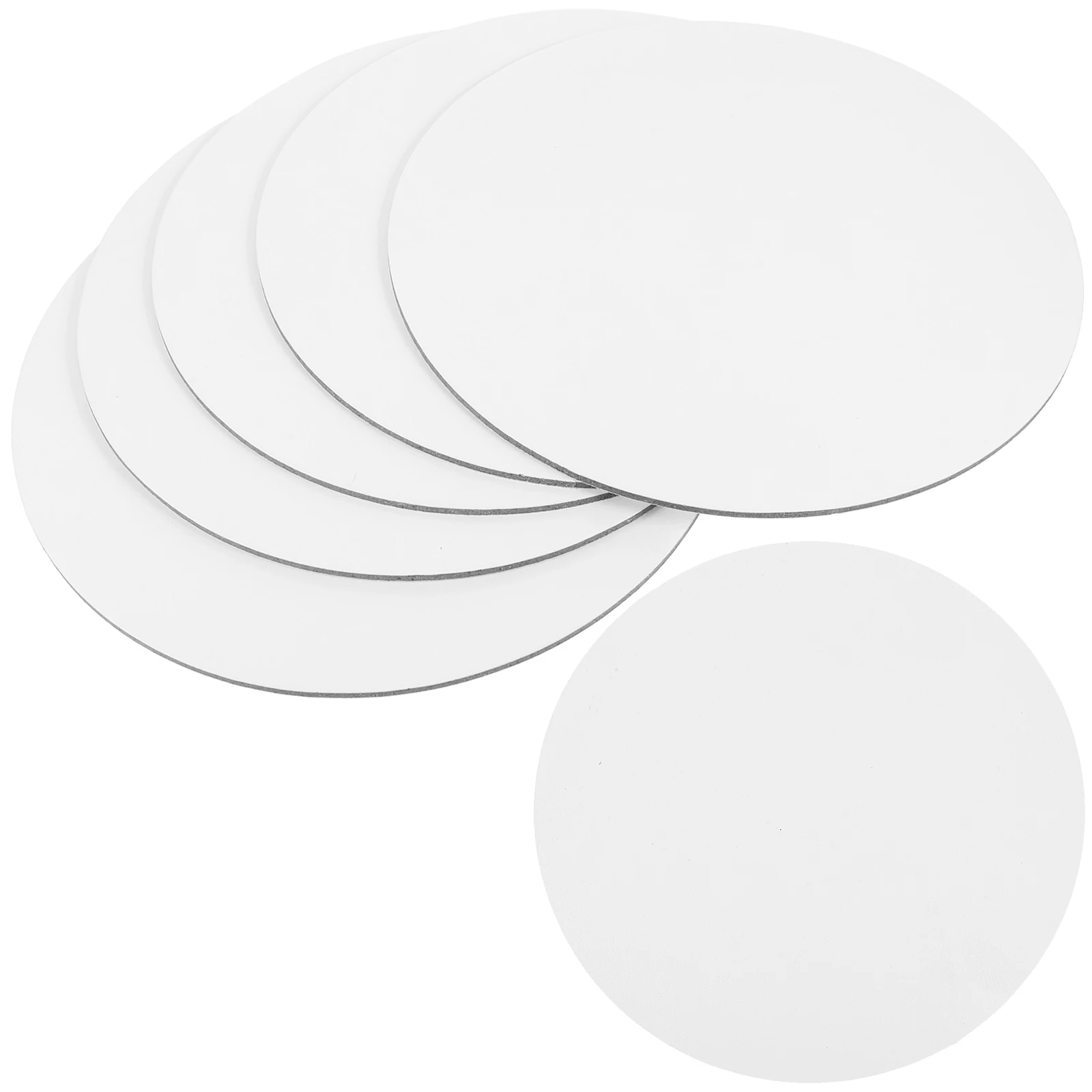

6pcs 20Cm Round Board Oil Painting Art Canvas Acrylic Tempera Durable Artist Canvas Boards Hobby Diy Gift White