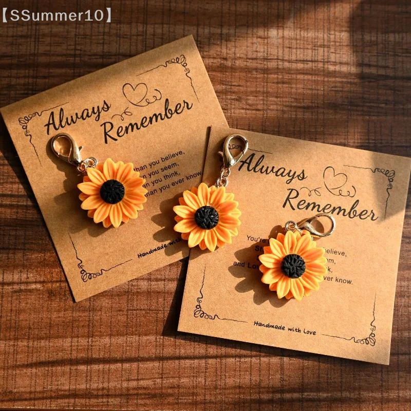 【SSummer10】1/2Pcs Porte-clés mignon en forme de tournesol - Porte-clés de voiture, pendentif de sac à dos, accessoire de protection pour étui d'écouteurs, cadeau【SS】